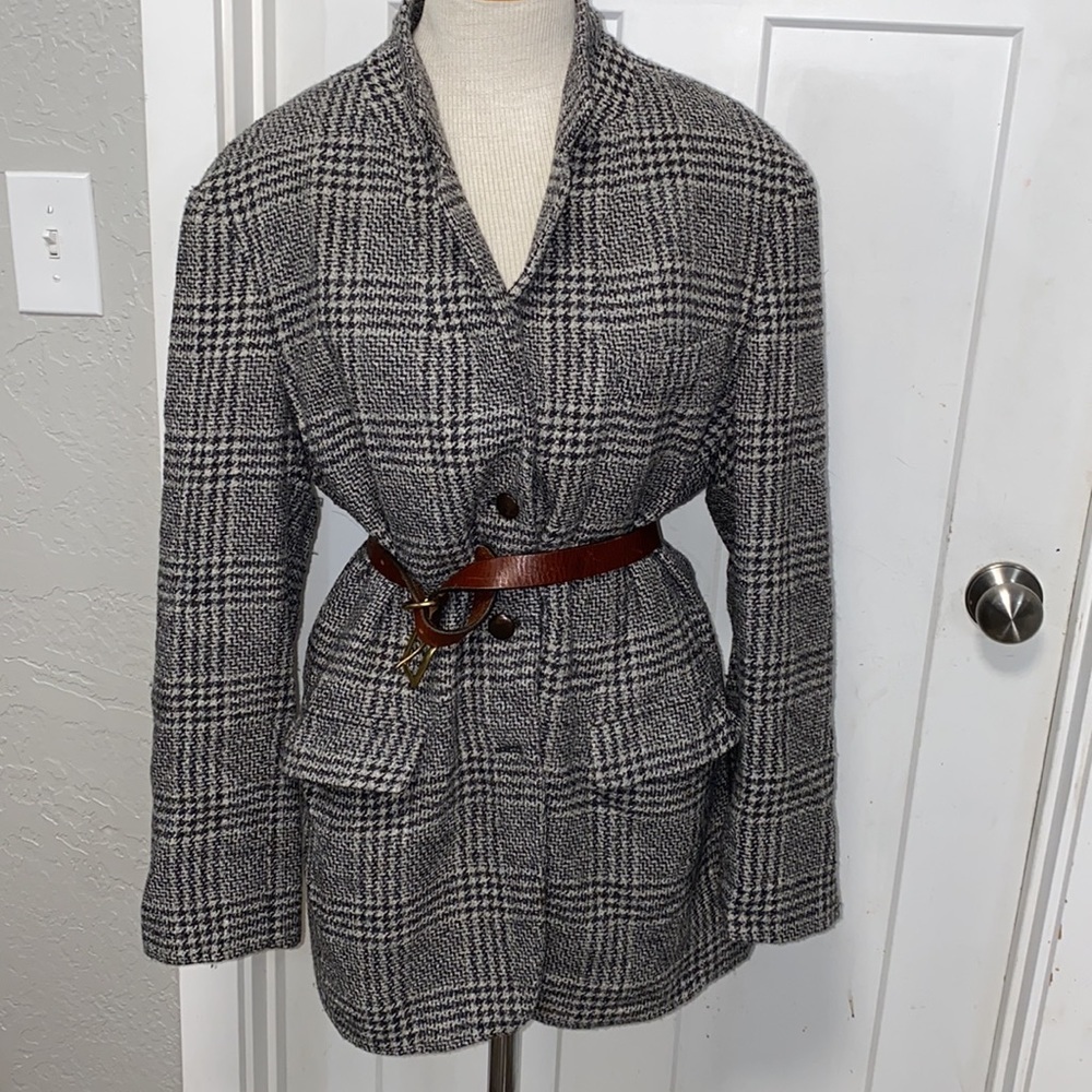 MaxMara WOOL HOUNDSTOOTH JACKET VINTAGE  SIZE 12